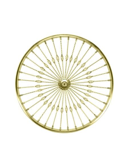 26 Steel Front Wheel Twisted Cage 36 Spoke 8gGold 3/8 Axle Single Wall Gold.